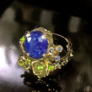 Genuine Blue Sapphire Sterling Silver Ring